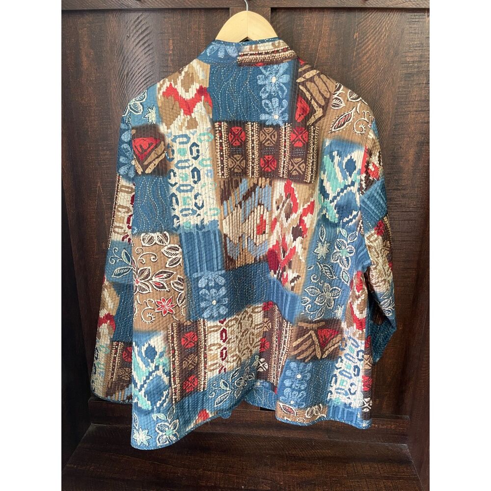 Vintage Kantha Stitched Patchwork Jacket Boho Art… - image 4